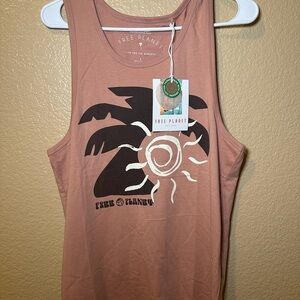 Free Planet Terracotta Tank Top with Artistic Design